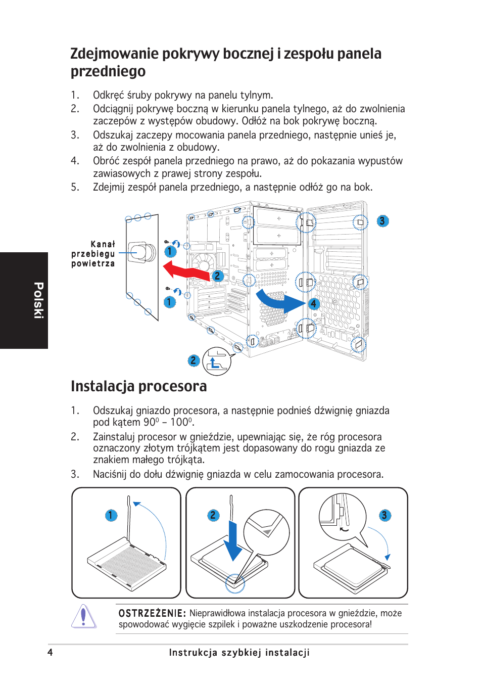 Instalacja procesora, Polski | Asus V2-AE1 User Manual | Page 68 / 80