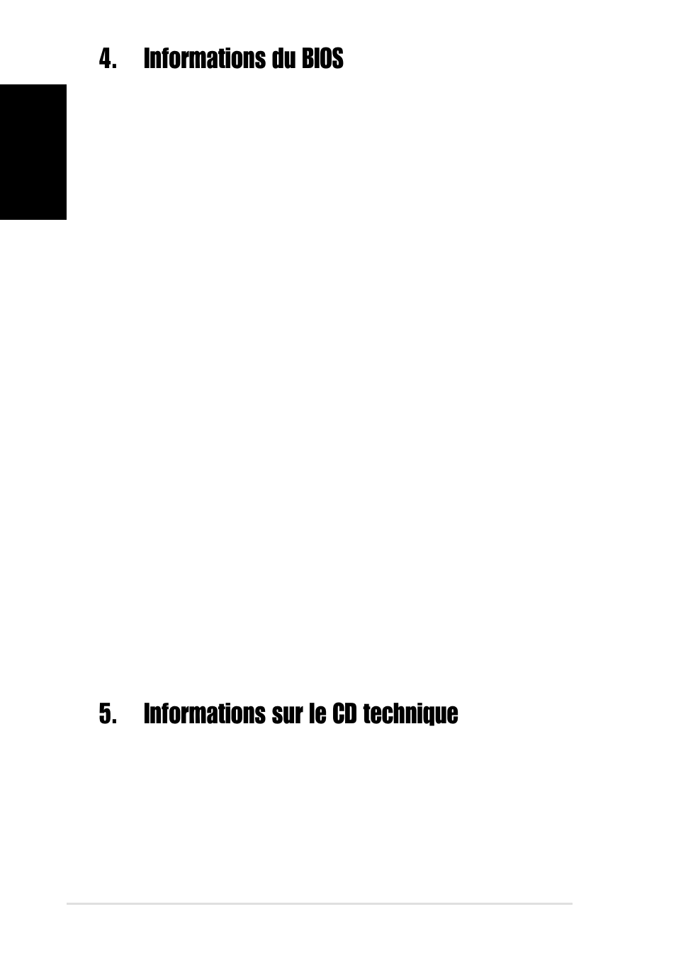 Informations du bios, Informations sur le cd technique | Asus P4P8X User Manual | Page 4 / 16