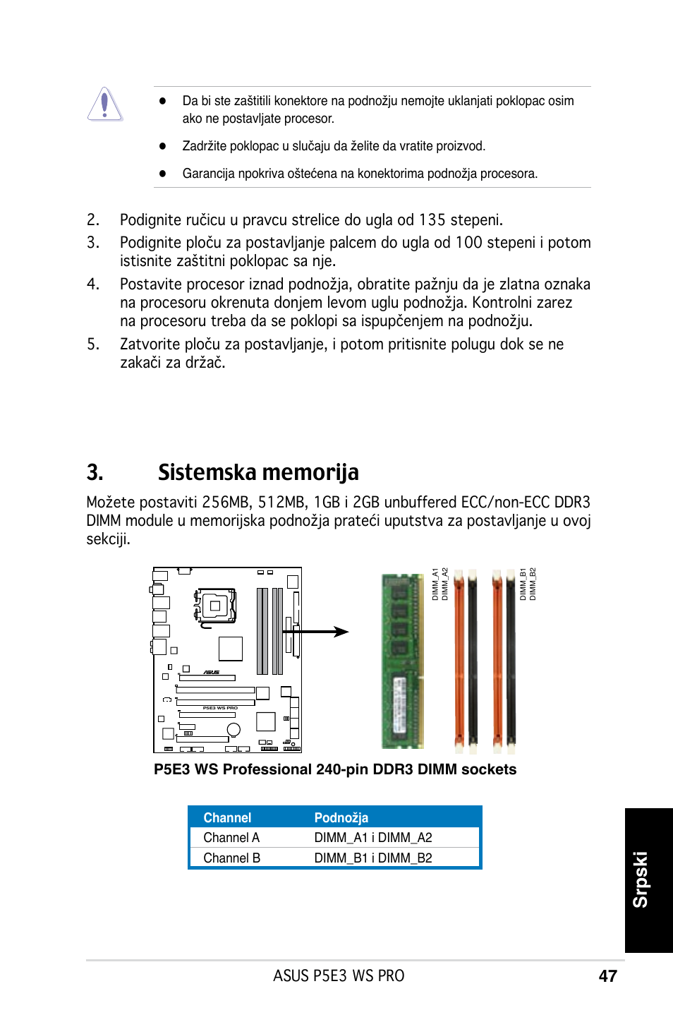 Srpski | Asus P5E3 WS Professional User Manual | Page 47 / 50