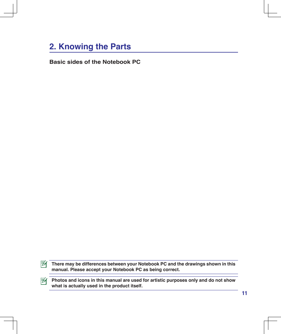 Knowing the parts | Asus B50A User Manual | Page 11 / 93