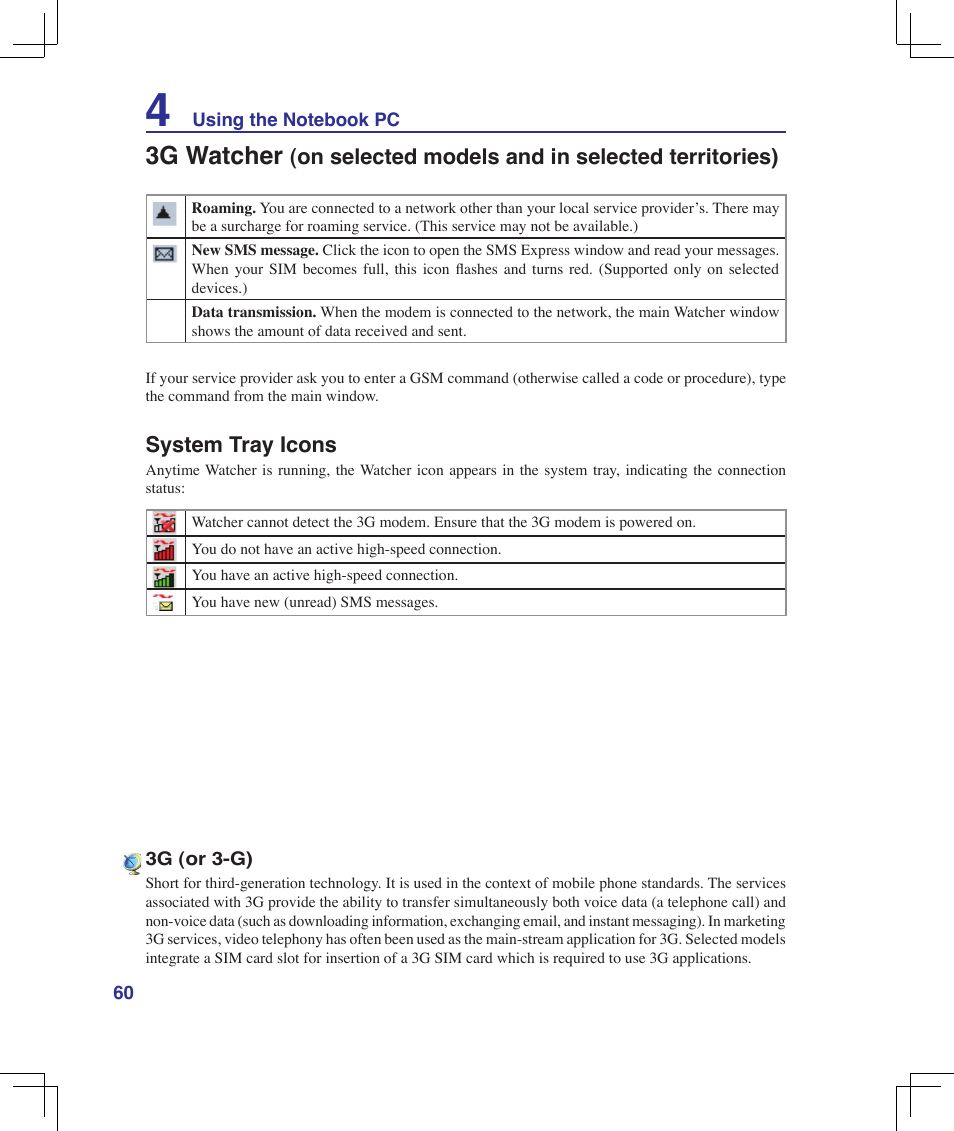 3g watcher | Asus B50A User Manual | Page 60 / 93