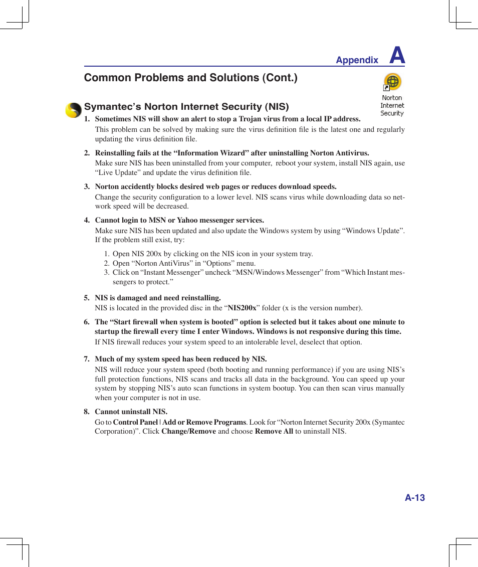 Common problems and solutions (cont.) | Asus B50A User Manual | Page 73 / 93