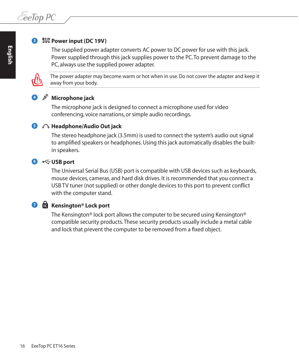 Asus ET1610PT User Manual | Page 16 / 36