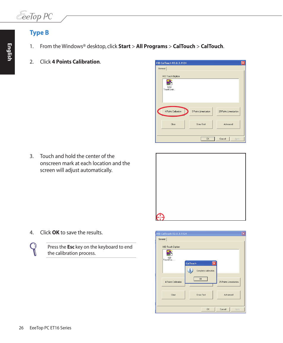 Type b | Asus ET1610PT User Manual | Page 26 / 36