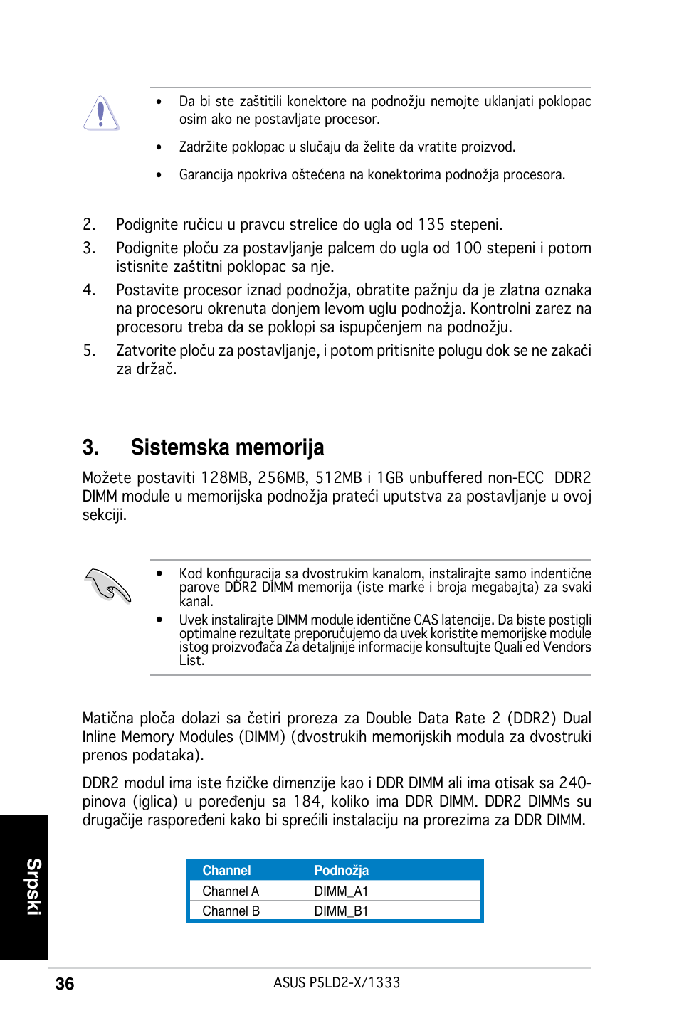 Srpski | Asus P5LD2-X/1333 User Manual | Page 36 / 38
