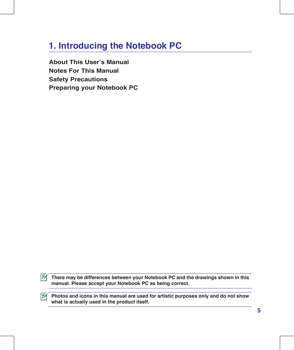 Introducing the notebook pc | Asus M51A User Manual | Page 5 / 89