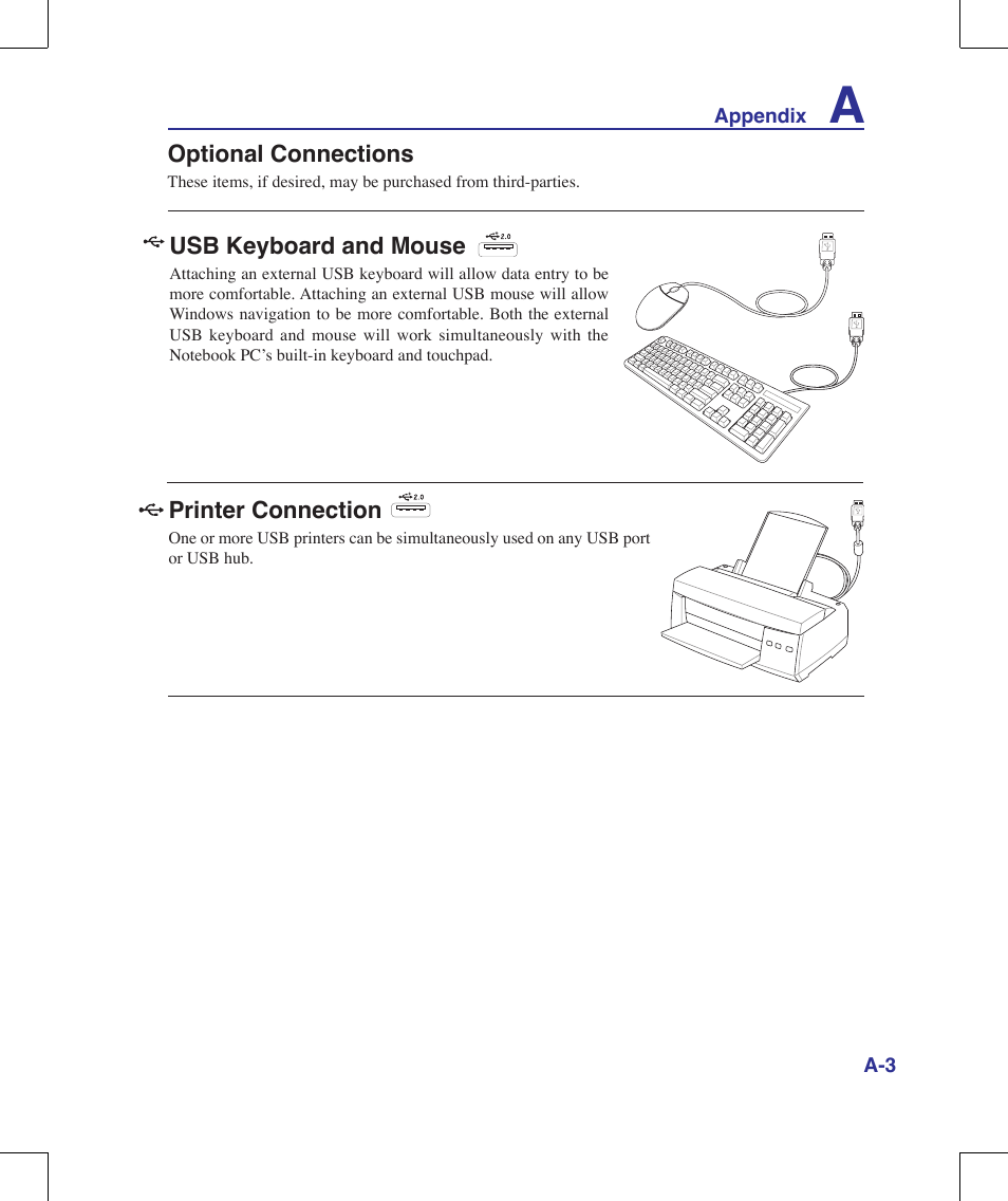 Optional connections, Connections | Asus M51A User Manual | Page 59 / 89