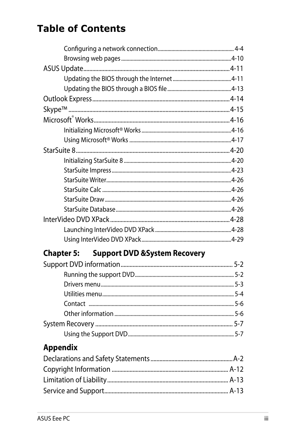 Asus Eee PC 900/XP User Manual | Page 3 / 92