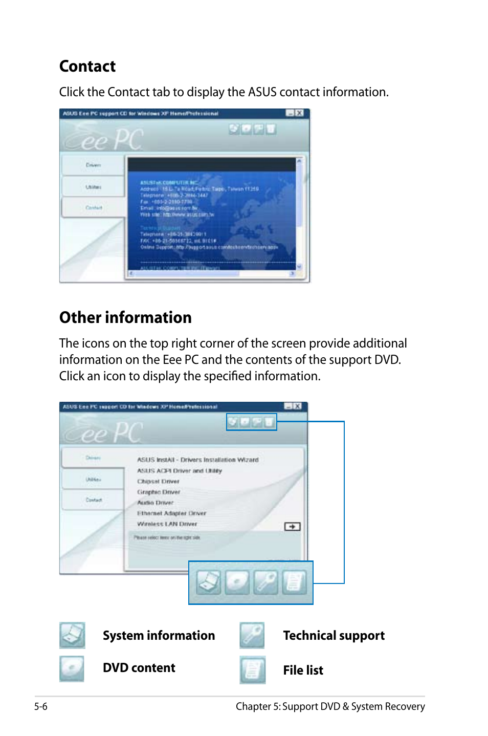 Contact, Other information | Asus Eee PC 900/XP User Manual | Page 74 / 92