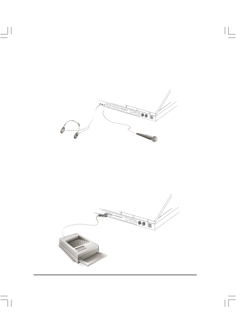 Conexión externa de audio (opcional), Conexión para impresora (opcional) | Asus L84B User Manual | Page 46 / 94