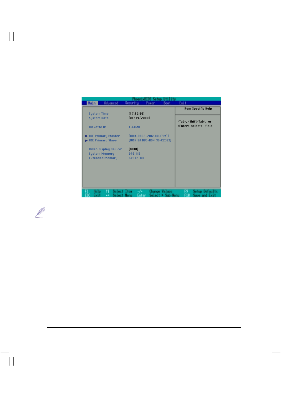 Menú principal, 63 5. configurar la bios, System time | System date, Diskette a | Asus L84B User Manual | Page 63 / 94