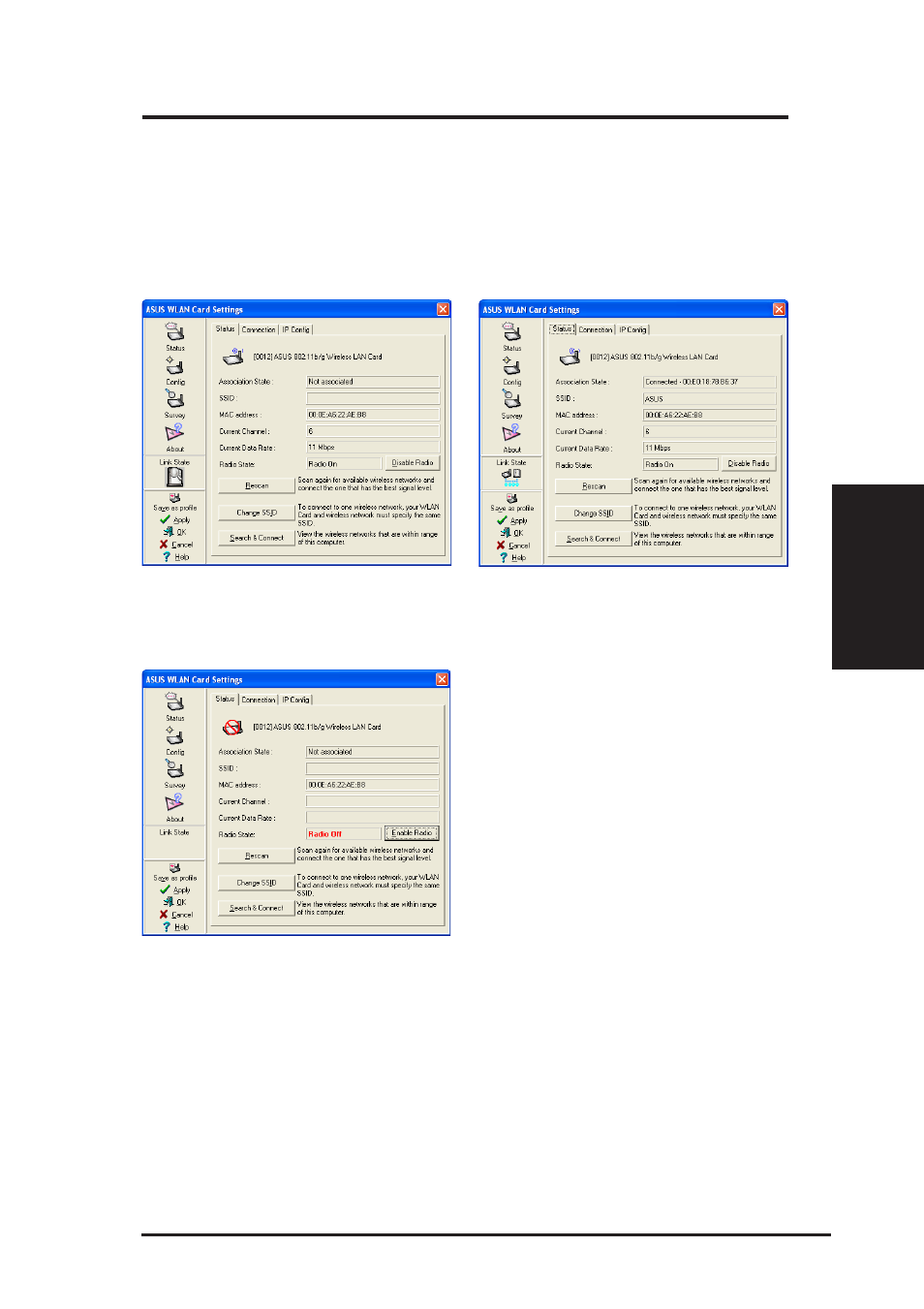 Status - status tab, Chapter 3 - reference | Asus WL-107 User Manual | Page 25 / 72