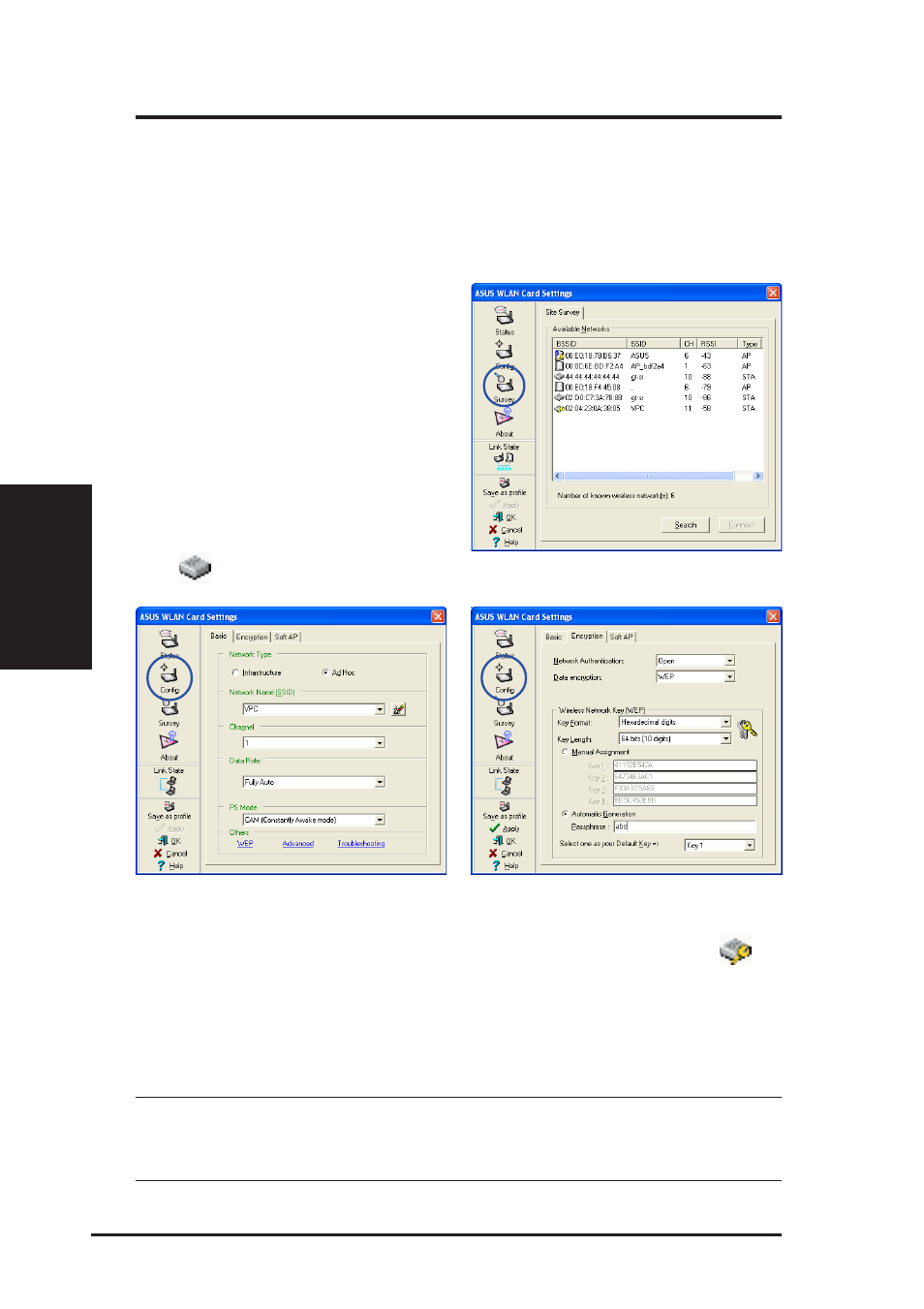 Ad hoc, Chapter 3 - reference | Asus WL-107 User Manual | Page 52 / 72