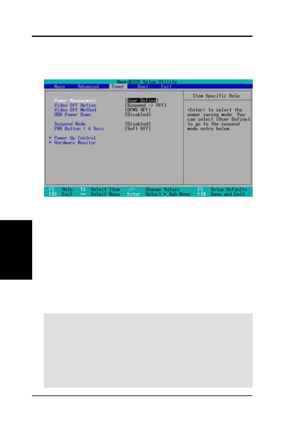 Bios setup, 5 power menu | Asus P3C-D User Manual | Page 72 / 104