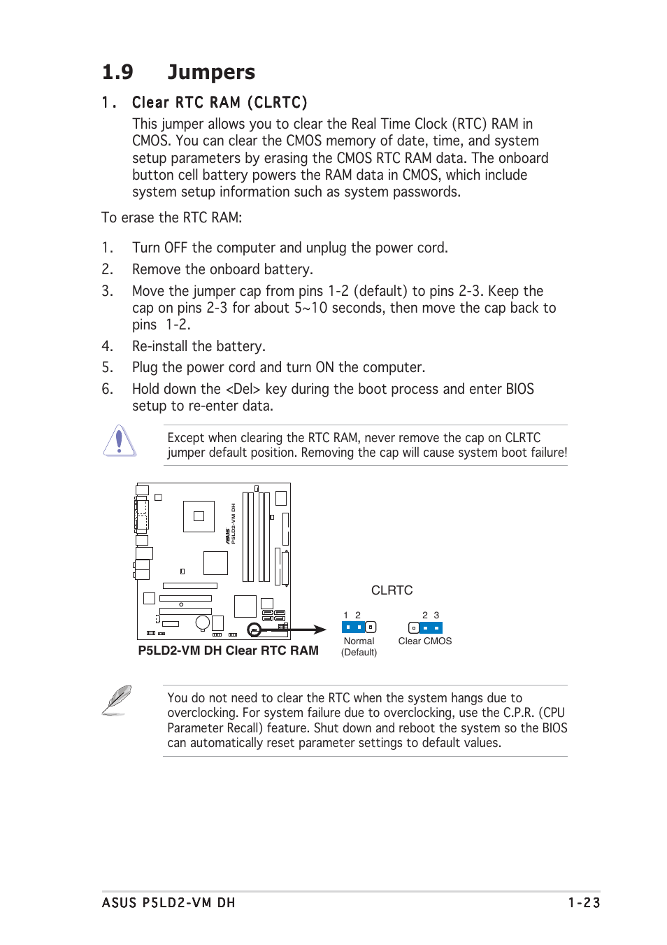 9 jumpers | Asus P5LD2-VM DH User Manual | Page 35 / 96