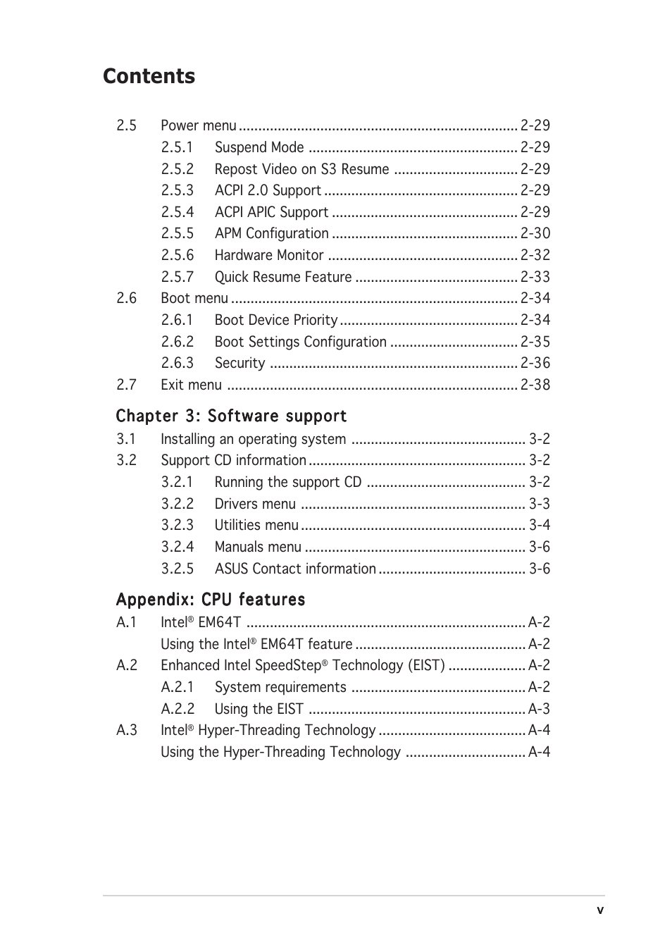 Asus P5LD2-VM DH User Manual | Page 5 / 96