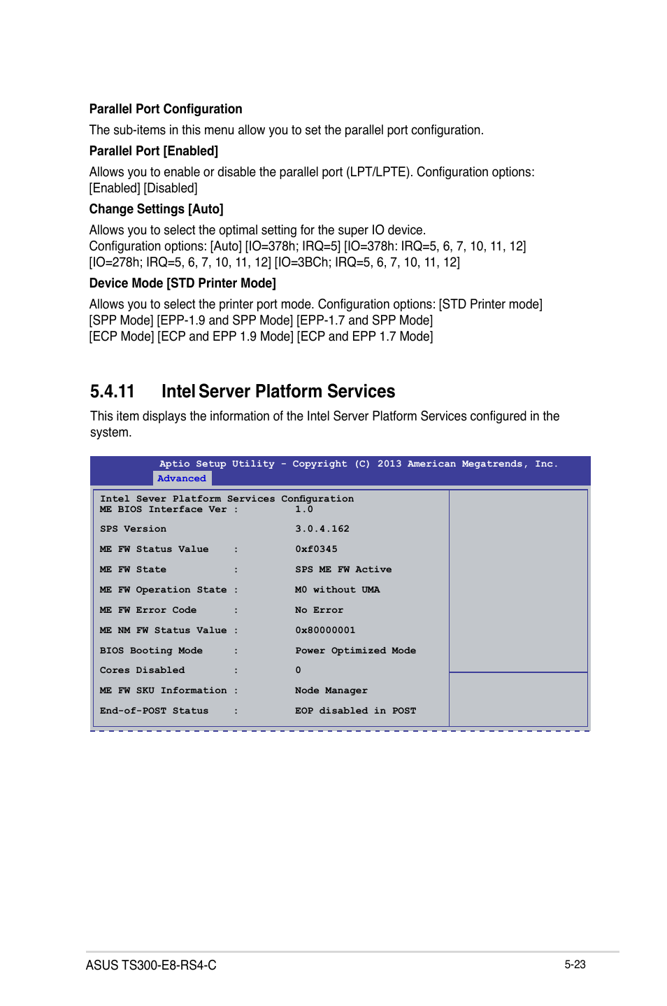 11 intel server platform services, 11 intel, Server platform services -23 | Server platform services | Asus TS300-E8-RS4-C User Manual | Page 105 / 170