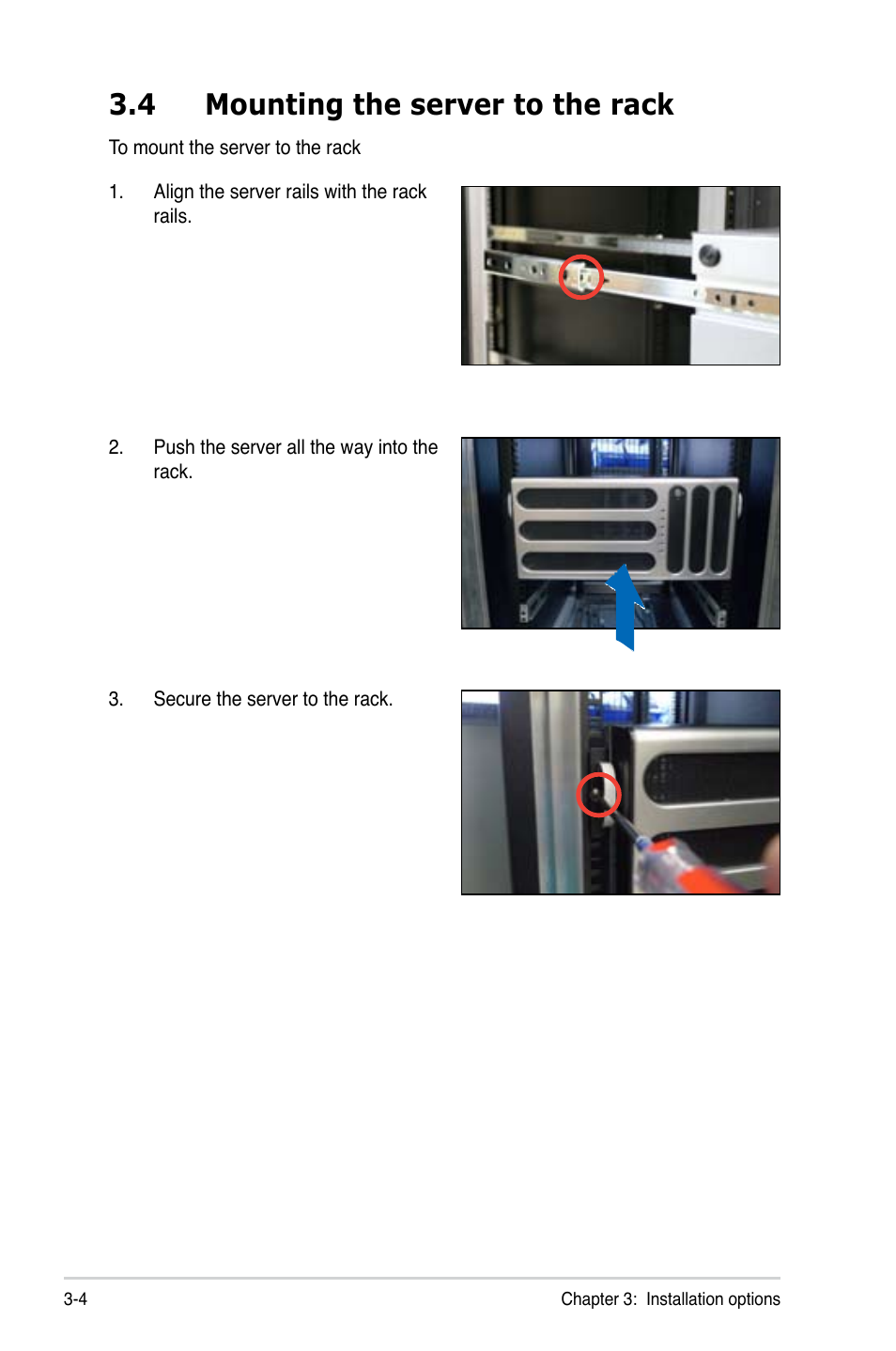 4 mounting the server to the rack, Mounting the server to the rack -4 | Asus TS300-E8-RS4-C User Manual | Page 56 / 170