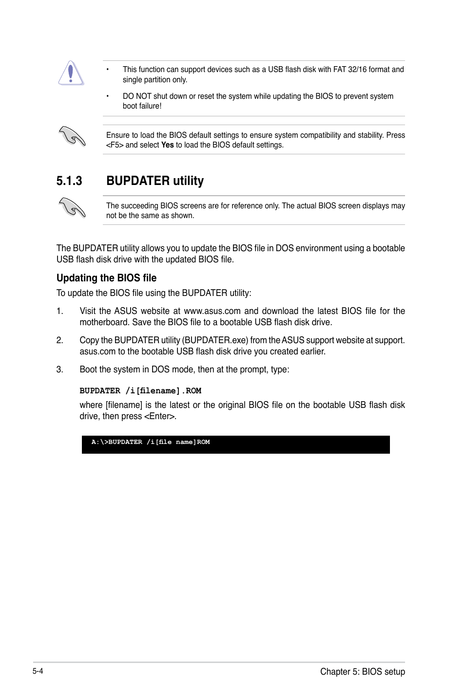 3 bupdater utility, Bupdater utility -4 | Asus TS300-E8-RS4-C User Manual | Page 86 / 170
