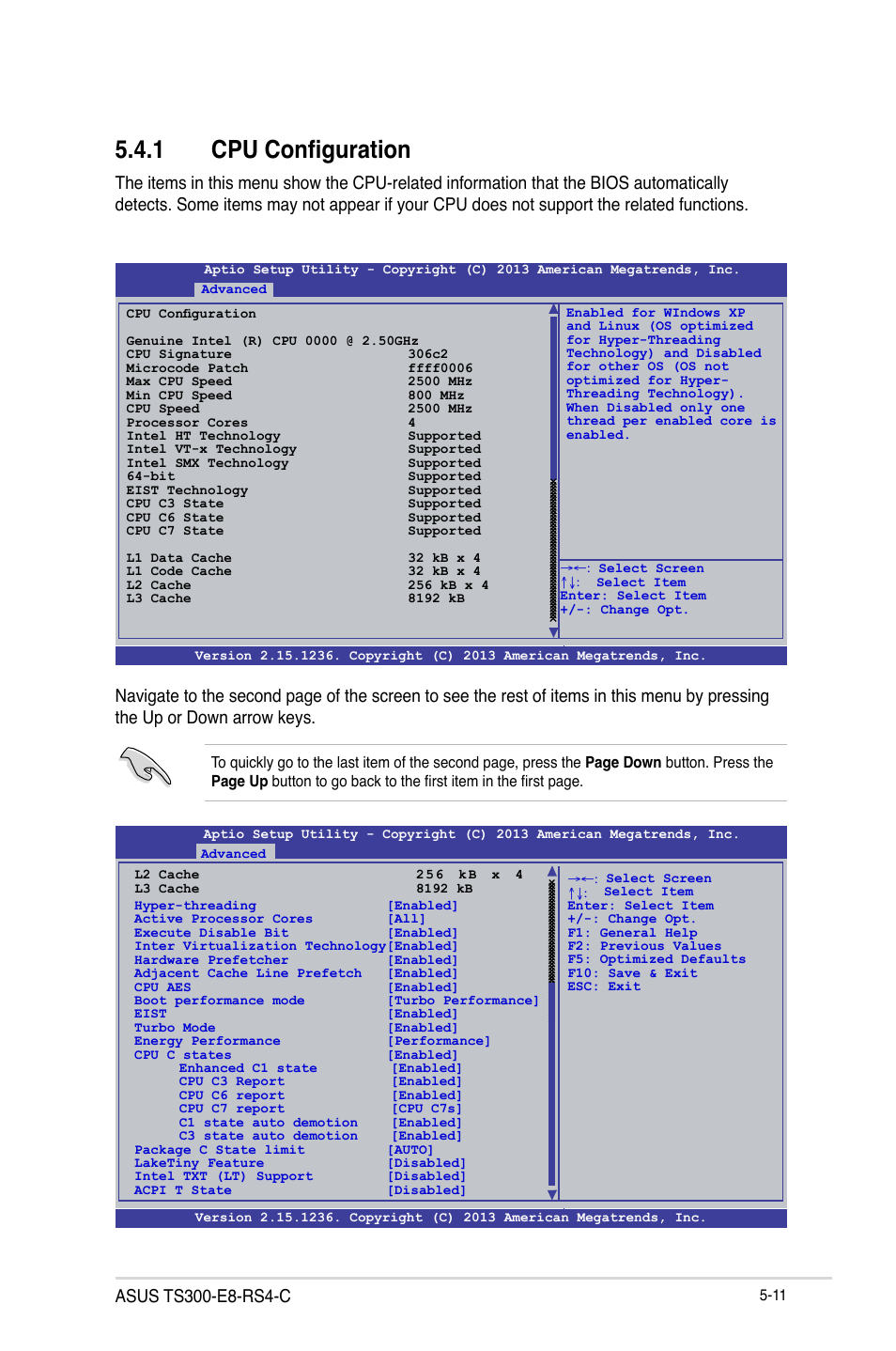 1 cpu configuration, Cpu configuration -11 | Asus TS300-E8-RS4-C User Manual | Page 93 / 170