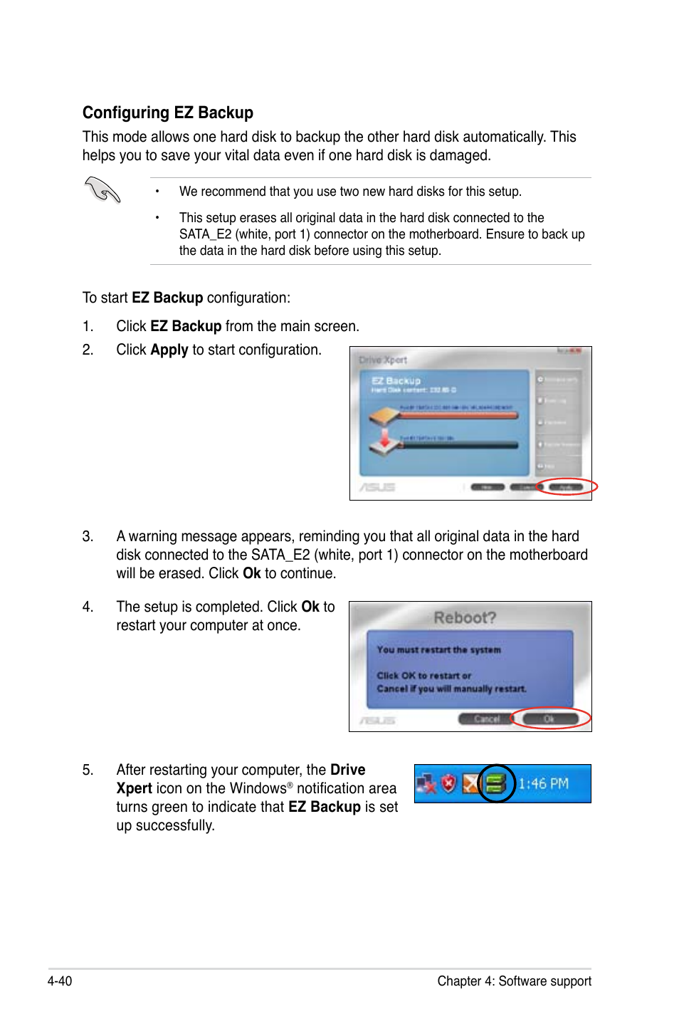 Configuring ez backup | Asus P5Q-E/WiFi-AP User Manual | Page 156 / 192