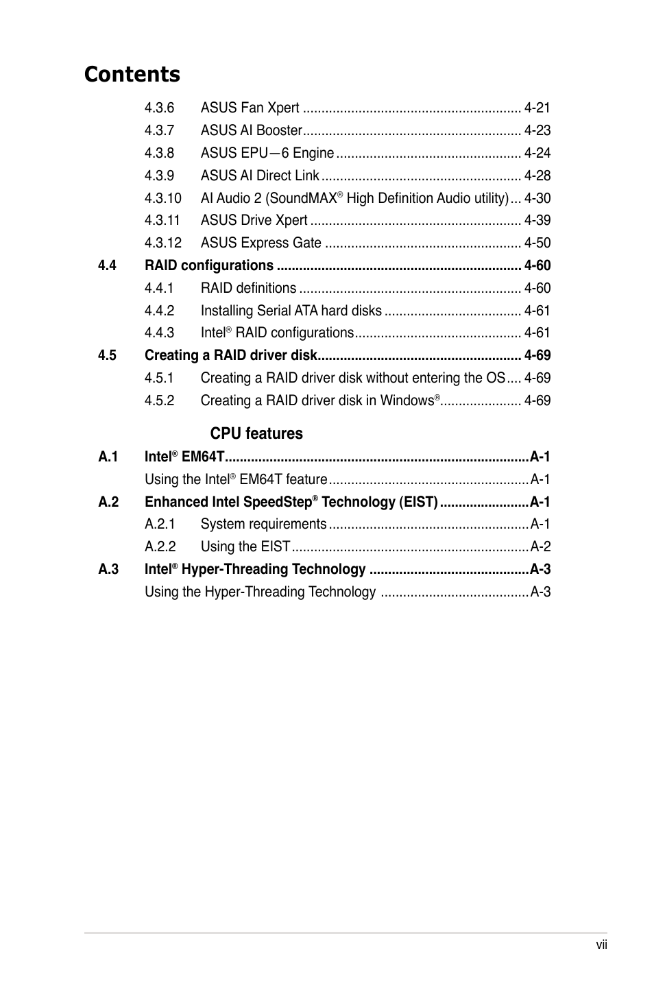 Asus P5Q-E/WiFi-AP User Manual | Page 7 / 192