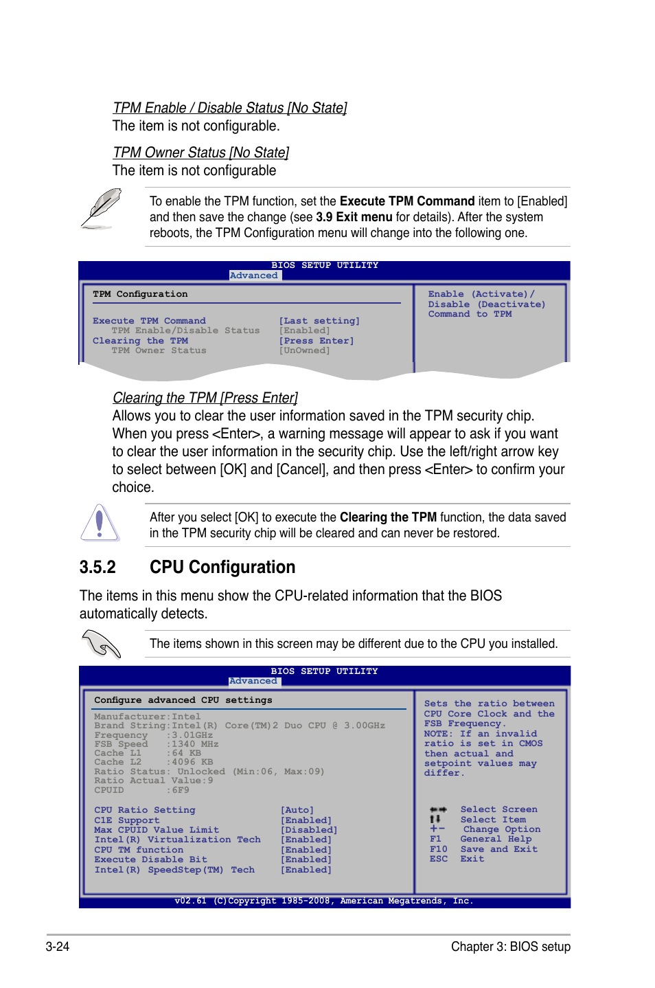 2 cpu configuration, Cpu configuration -24 | Asus P5Q-E/WiFi-AP User Manual | Page 94 / 192