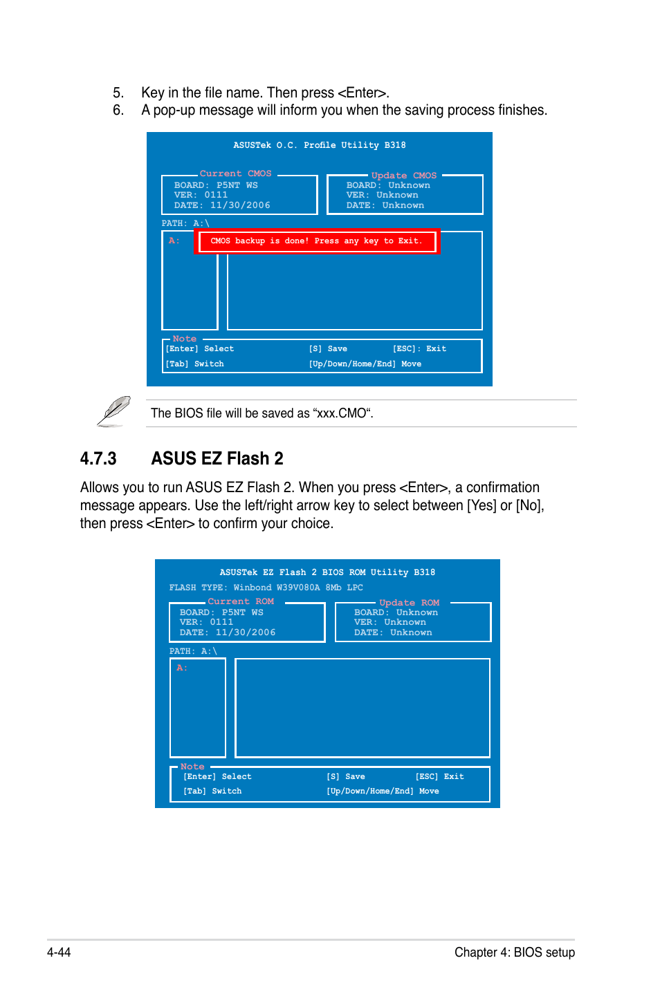 3 asus ez flash 2 | Asus P5NT WS User Manual | Page 108 / 160