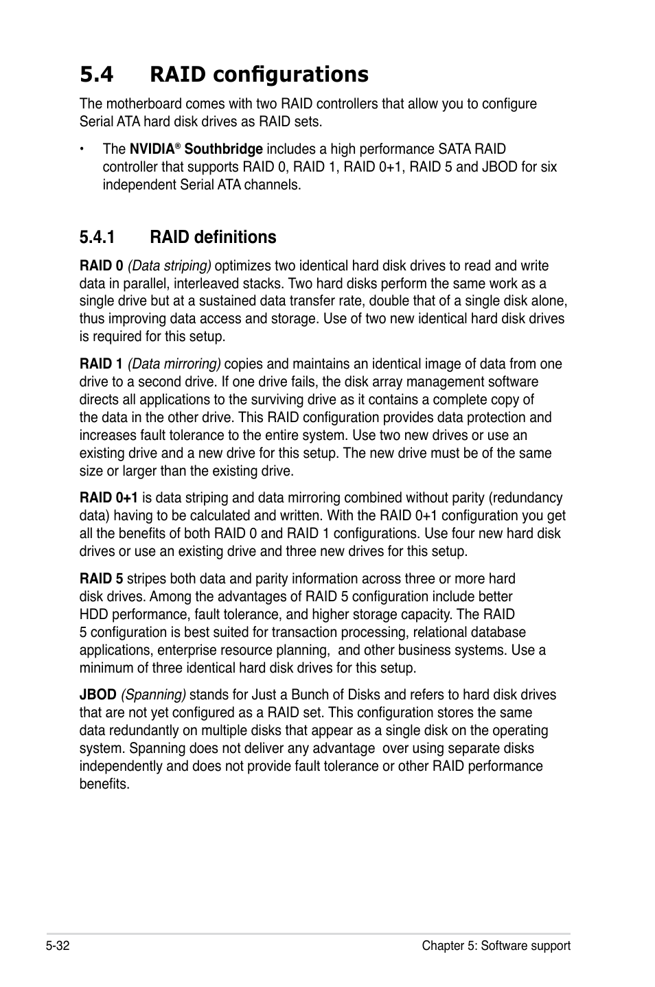 4 raid configurations, 1 raid definitions | Asus P5NT WS User Manual | Page 144 / 160