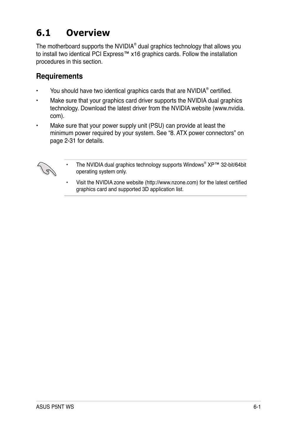 1 overview, Requirements | Asus P5NT WS User Manual | Page 155 / 160