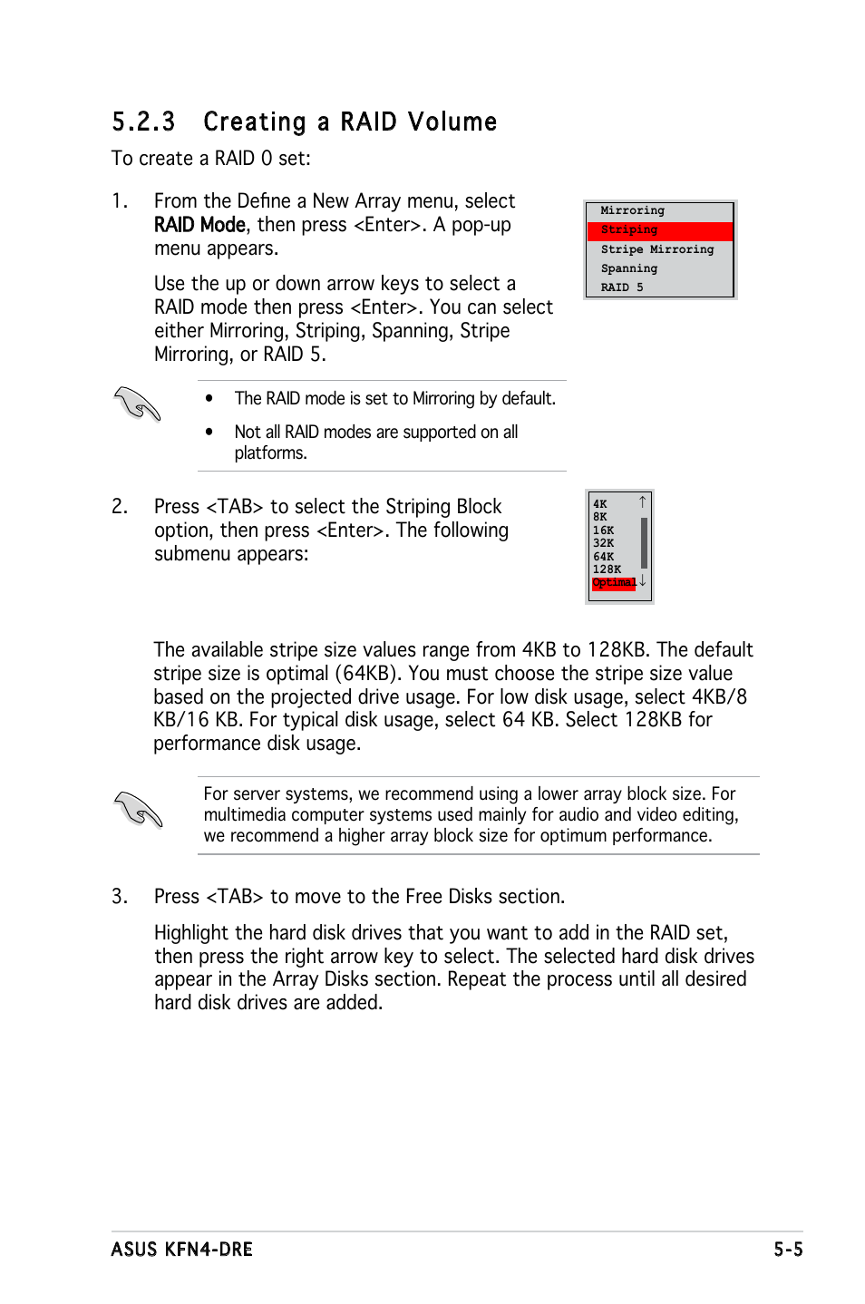 3 creating a raid volume | Asus KFN4-DRE User Manual | Page 105 / 122