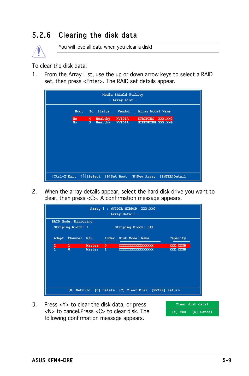 6 clearing the disk data | Asus KFN4-DRE User Manual | Page 109 / 122