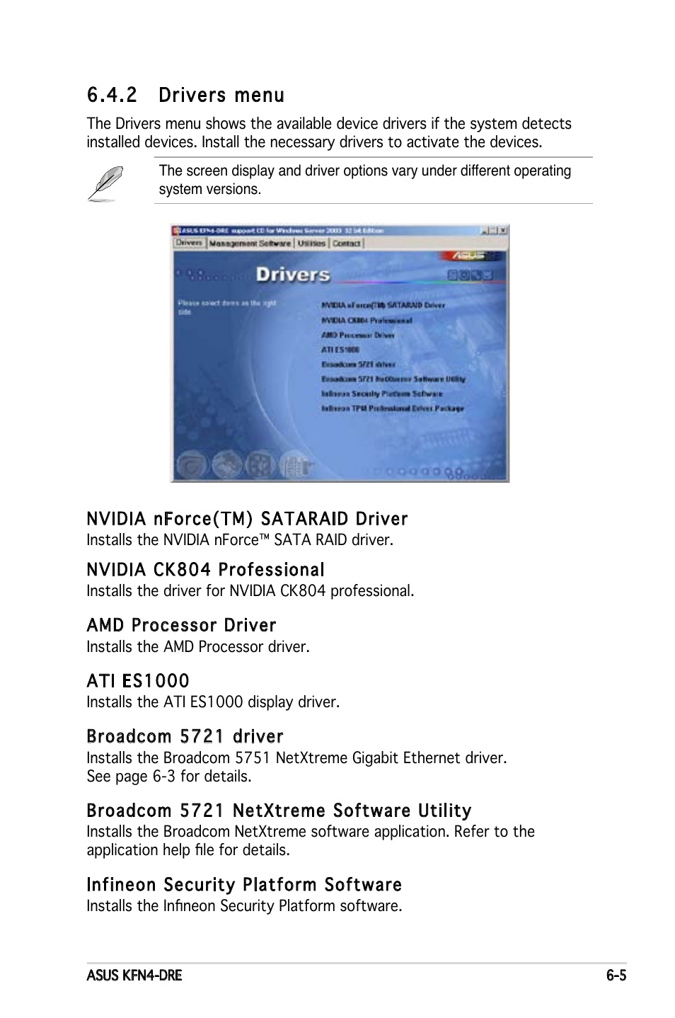 2 drivers menu | Asus KFN4-DRE User Manual | Page 119 / 122