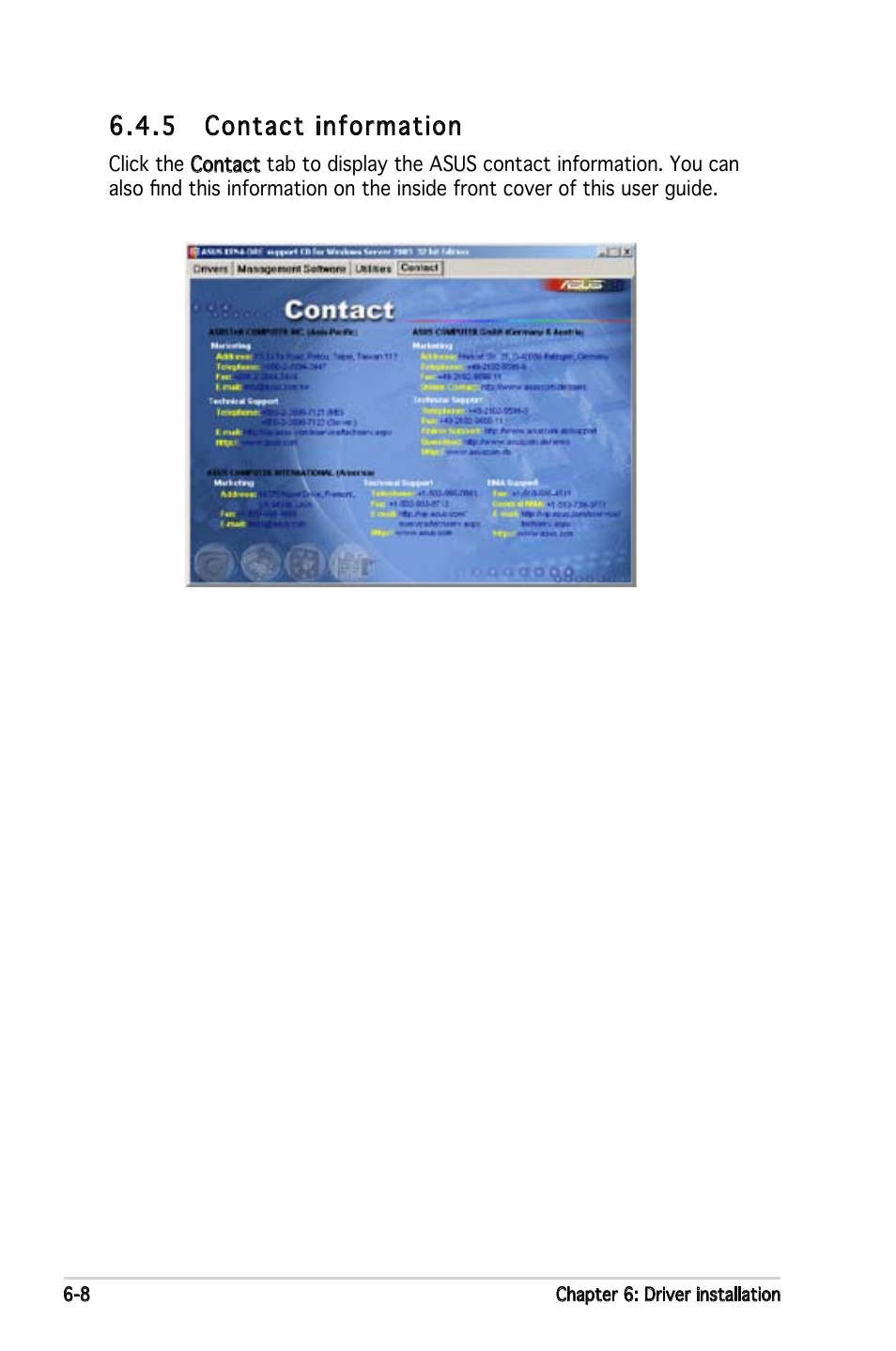 5 contact information | Asus KFN4-DRE User Manual | Page 122 / 122