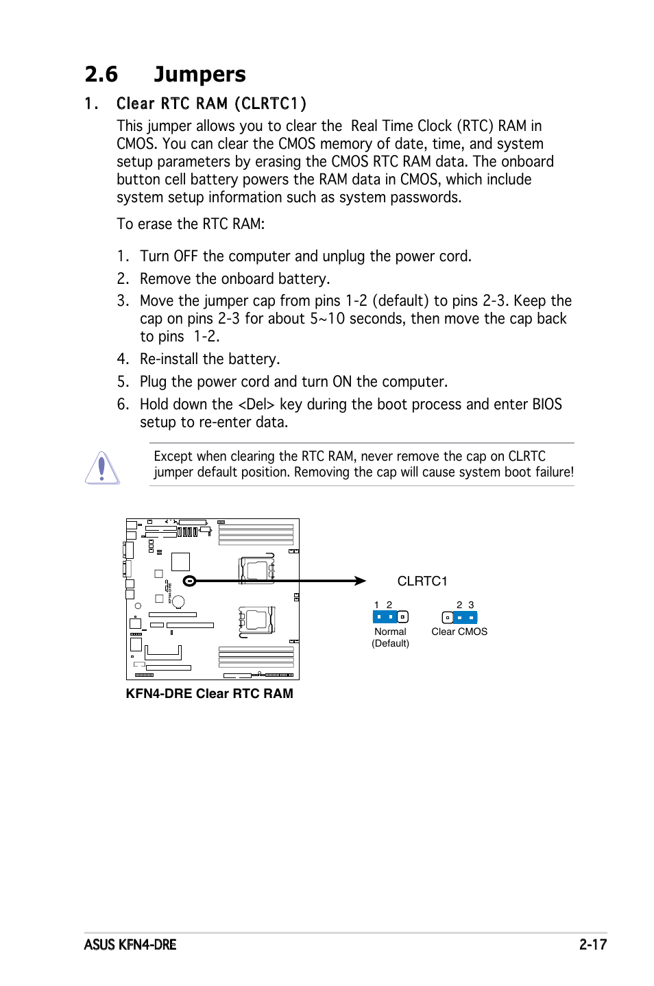 6 jumpers | Asus KFN4-DRE User Manual | Page 37 / 122