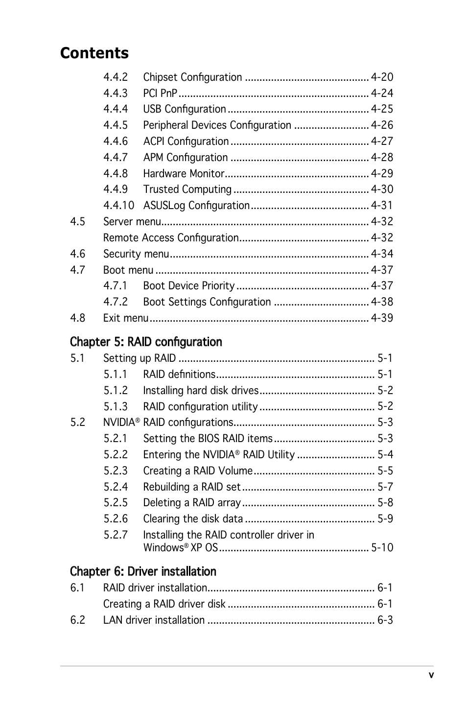 Asus KFN4-DRE User Manual | Page 5 / 122