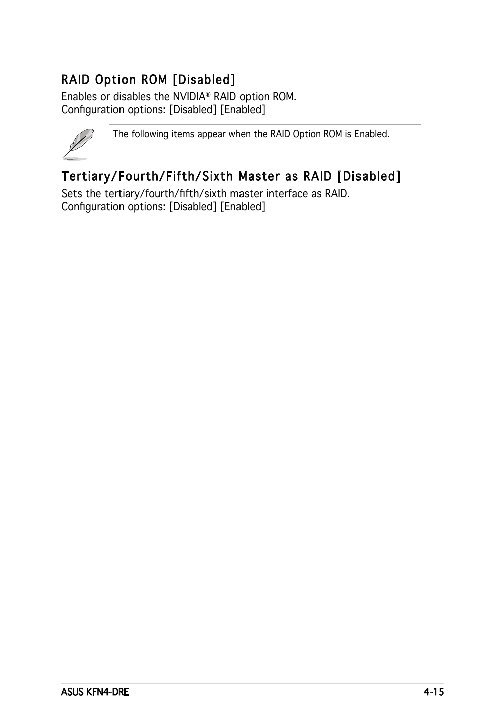 Raid option rom [disabled | Asus KFN4-DRE User Manual | Page 73 / 122