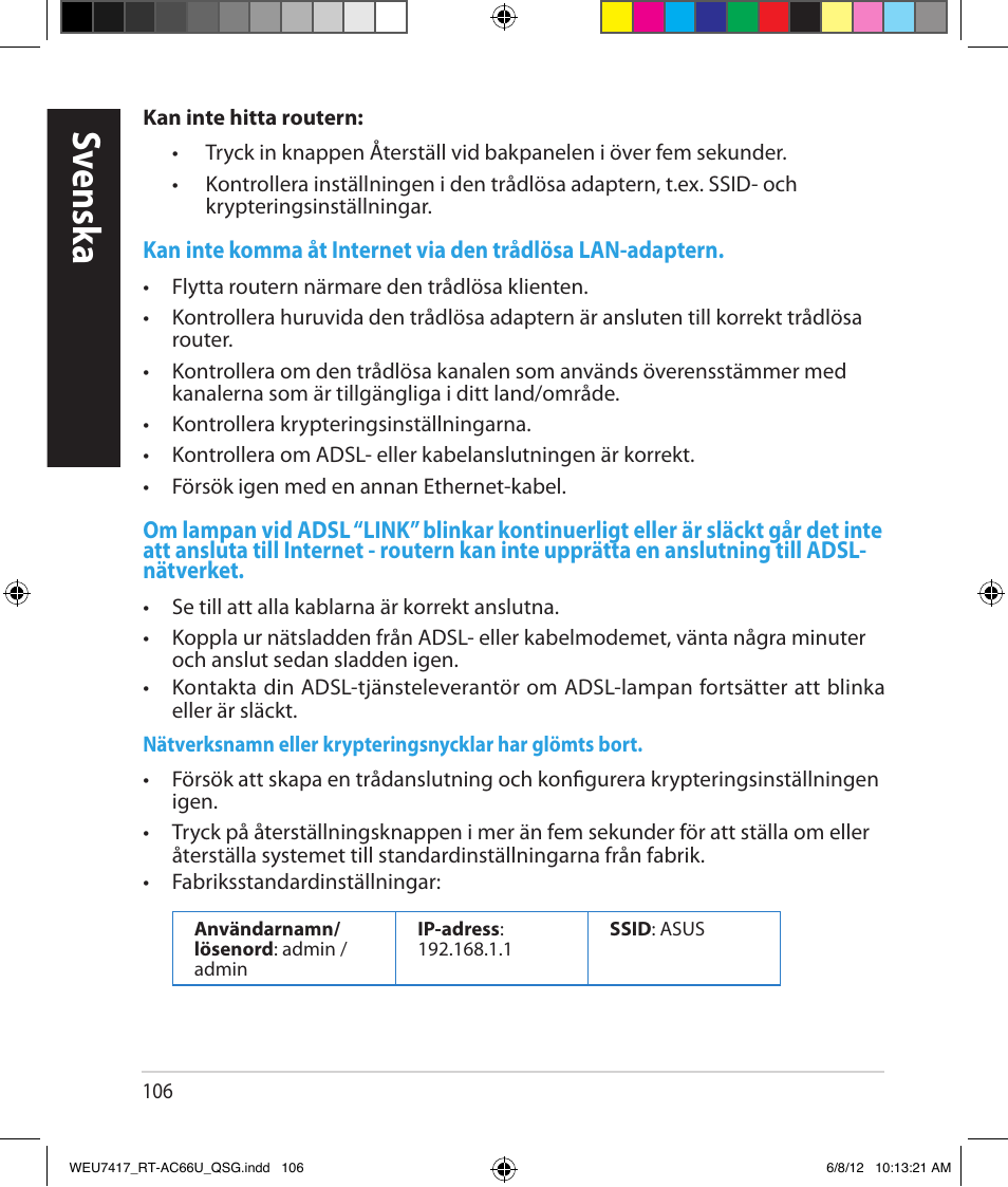 Sv ensk a | Asus RT-AC66U User Manual | Page 106 / 181