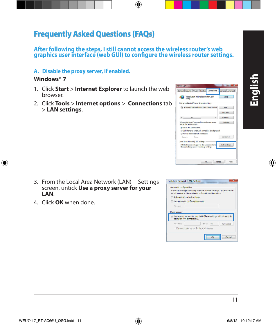 English, Frequently asked questions (faqs) | Asus RT-AC66U User Manual | Page 11 / 181