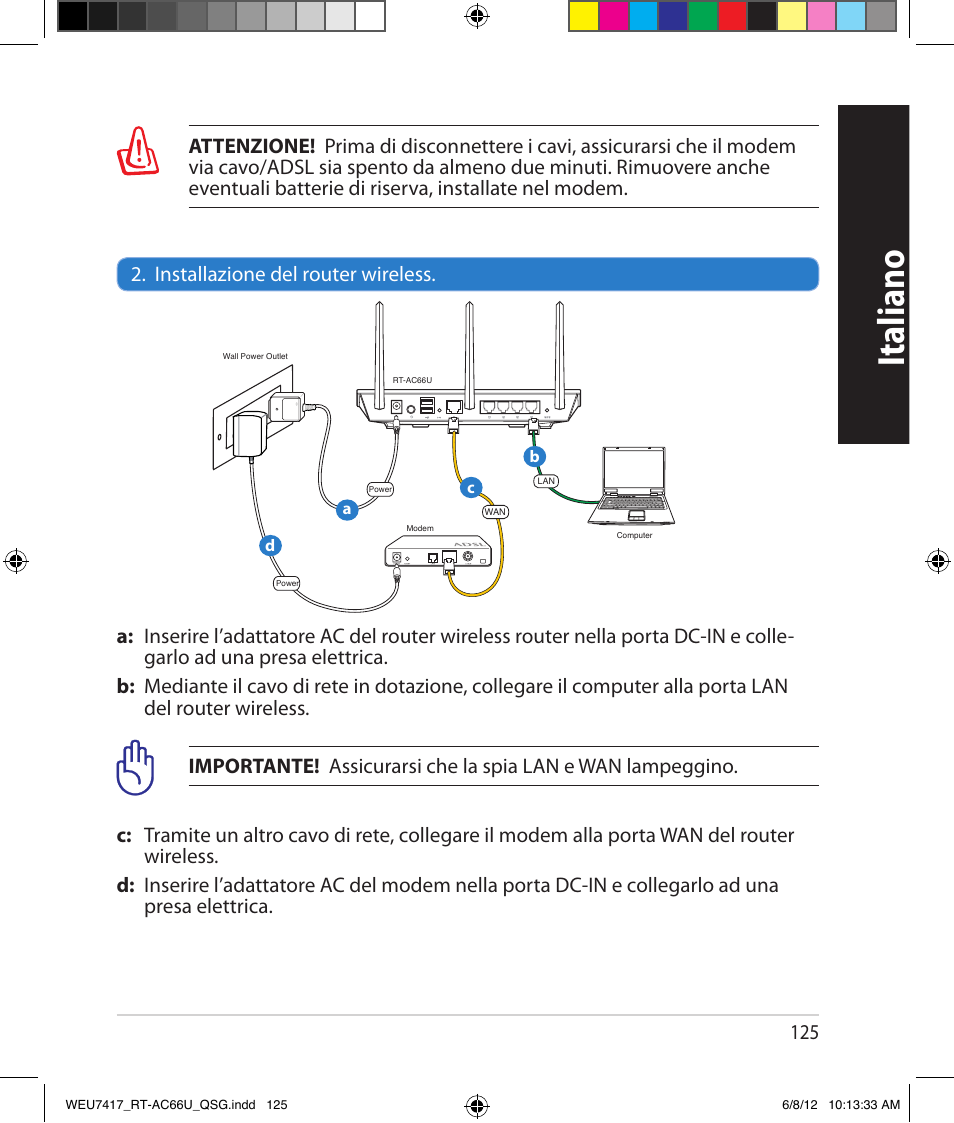 Italiano | Asus RT-AC66U User Manual | Page 125 / 181