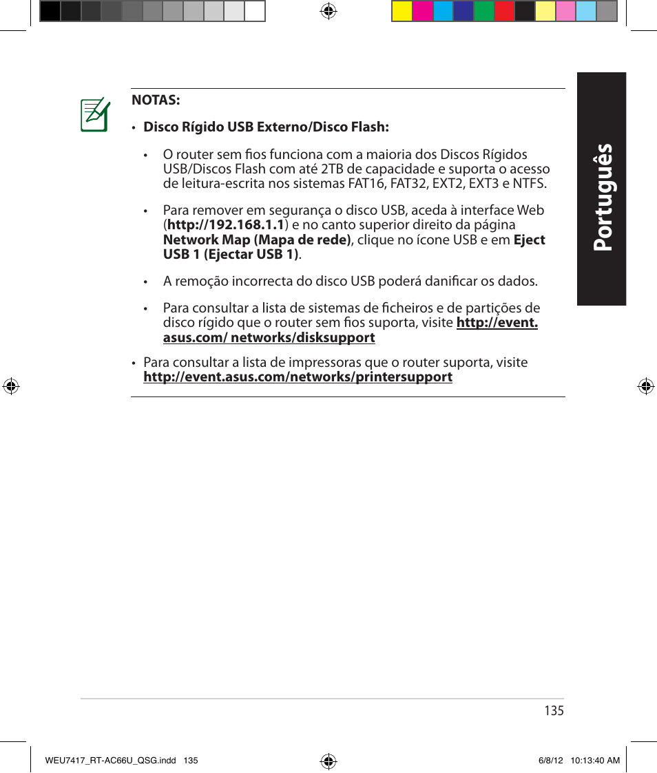 Por tuguês | Asus RT-AC66U User Manual | Page 135 / 181