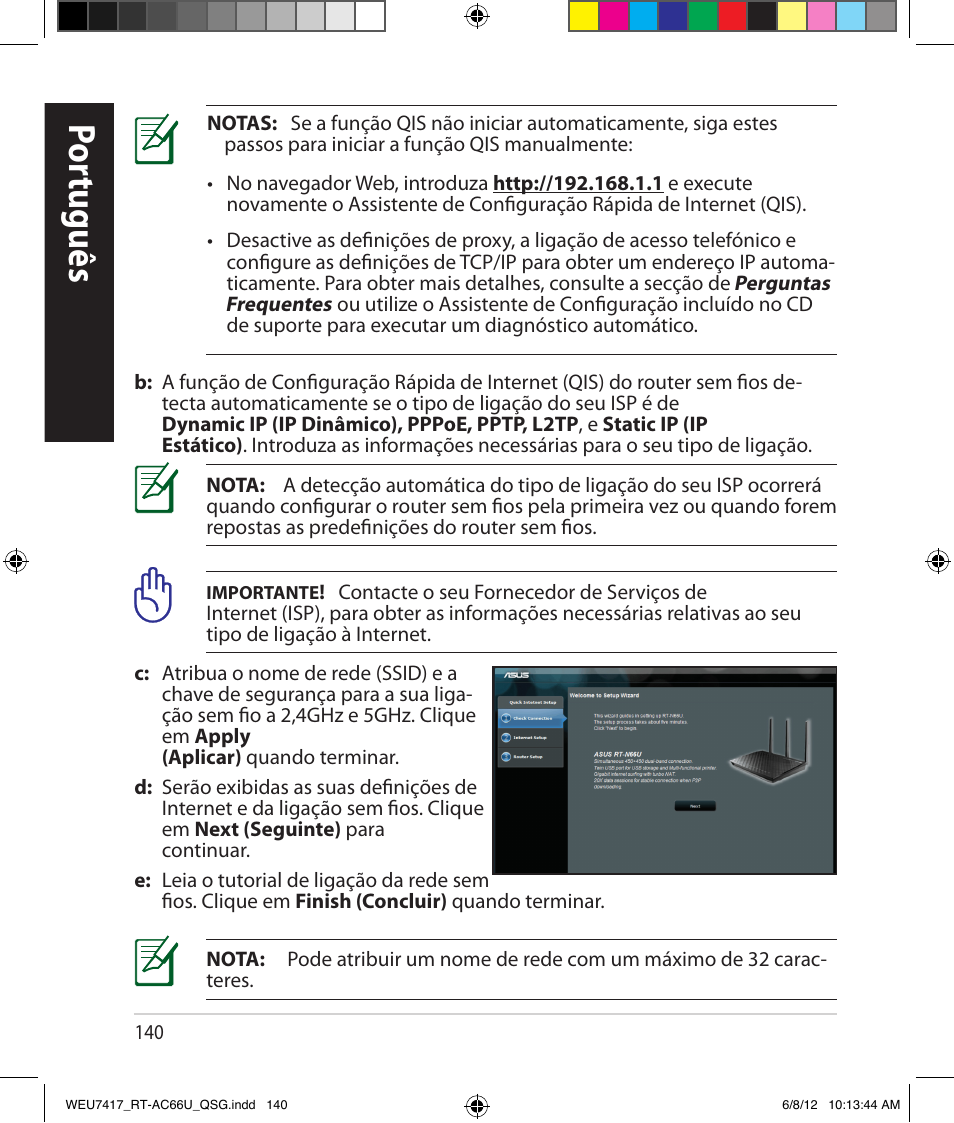 Por tuguês | Asus RT-AC66U User Manual | Page 140 / 181