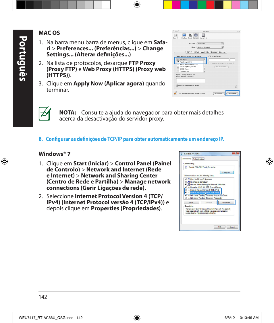Por tuguês | Asus RT-AC66U User Manual | Page 142 / 181