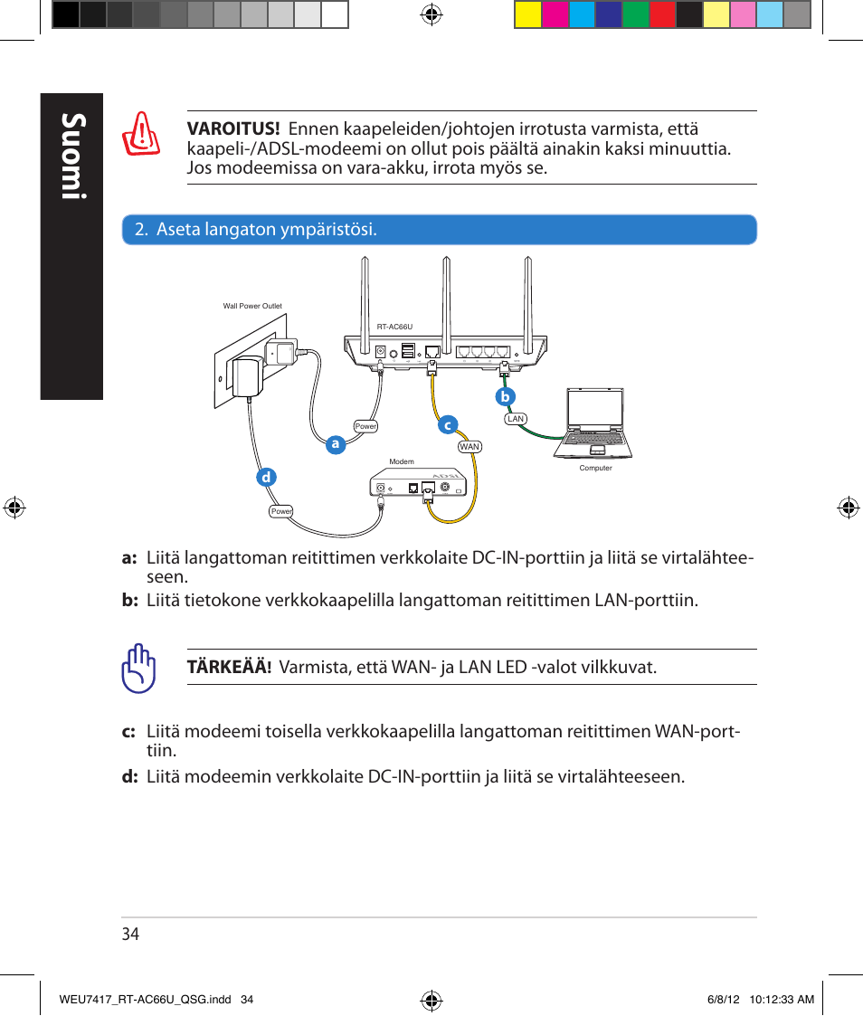 Suomi | Asus RT-AC66U User Manual | Page 34 / 181