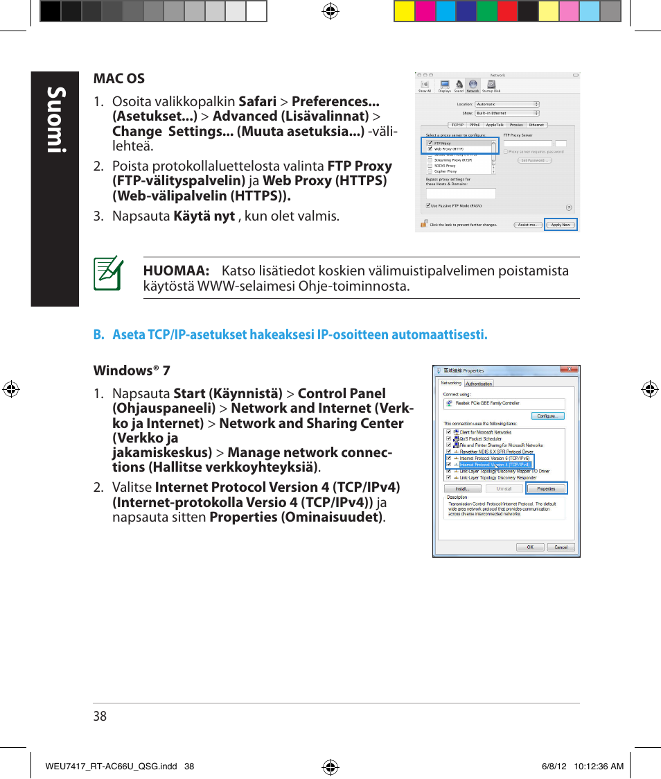 Suomi | Asus RT-AC66U User Manual | Page 38 / 181