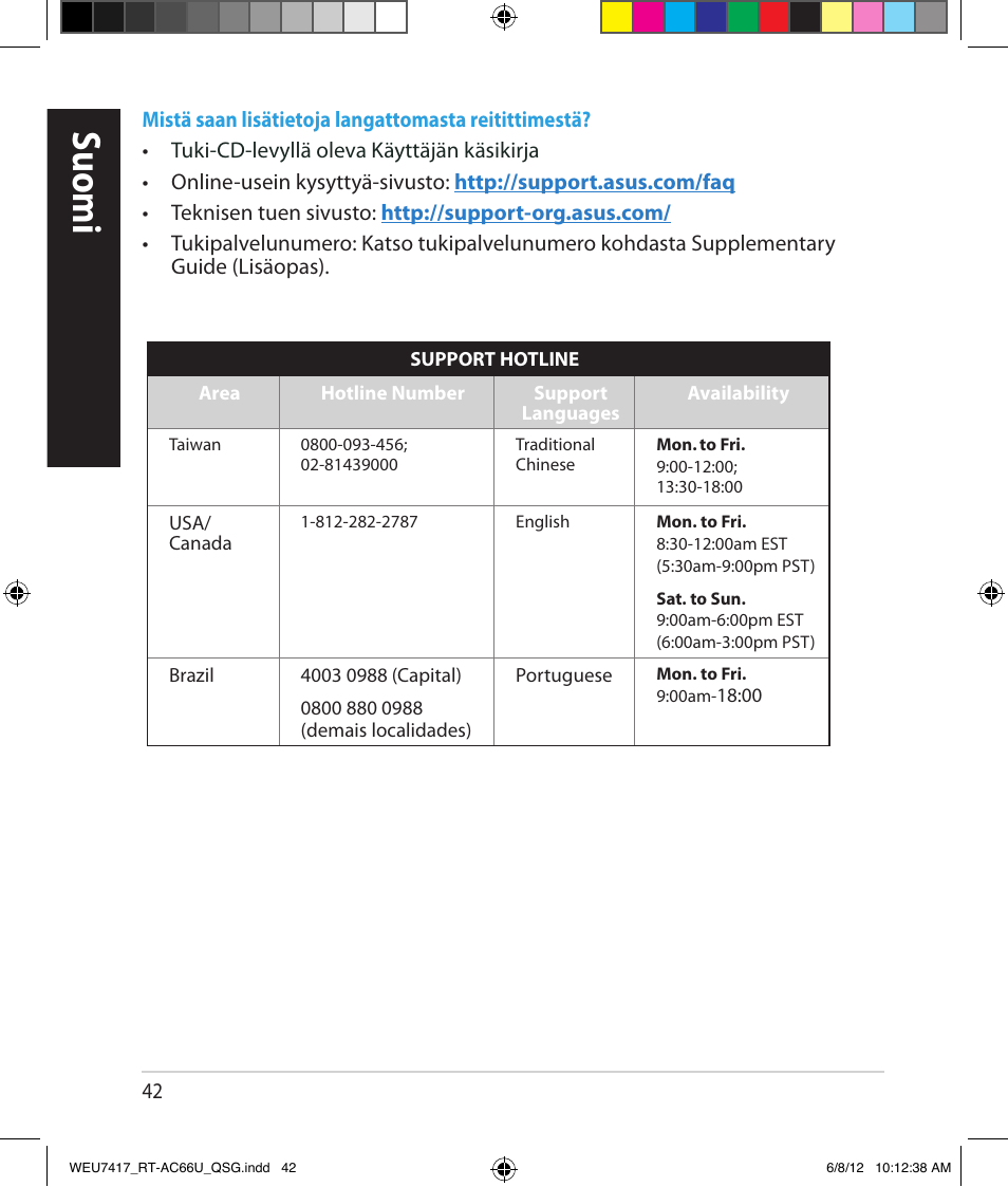 Suomi | Asus RT-AC66U User Manual | Page 42 / 181