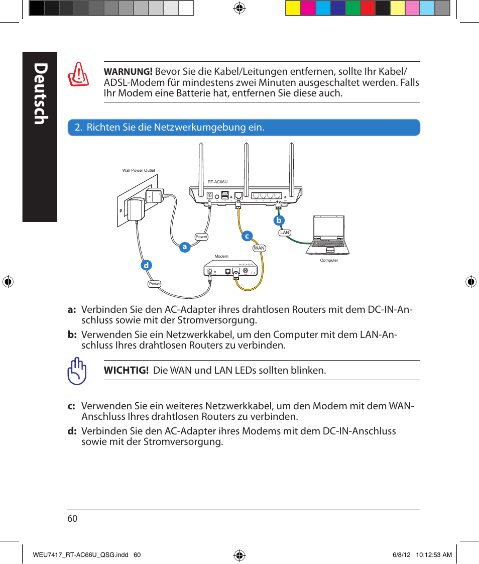 Deutsch | Asus RT-AC66U User Manual | Page 60 / 181