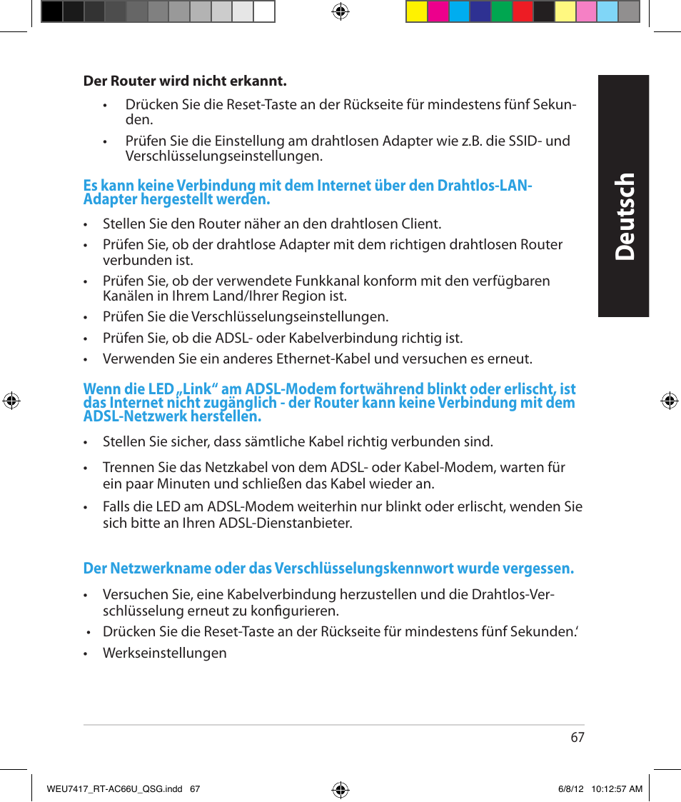 Deutsch | Asus RT-AC66U User Manual | Page 67 / 181