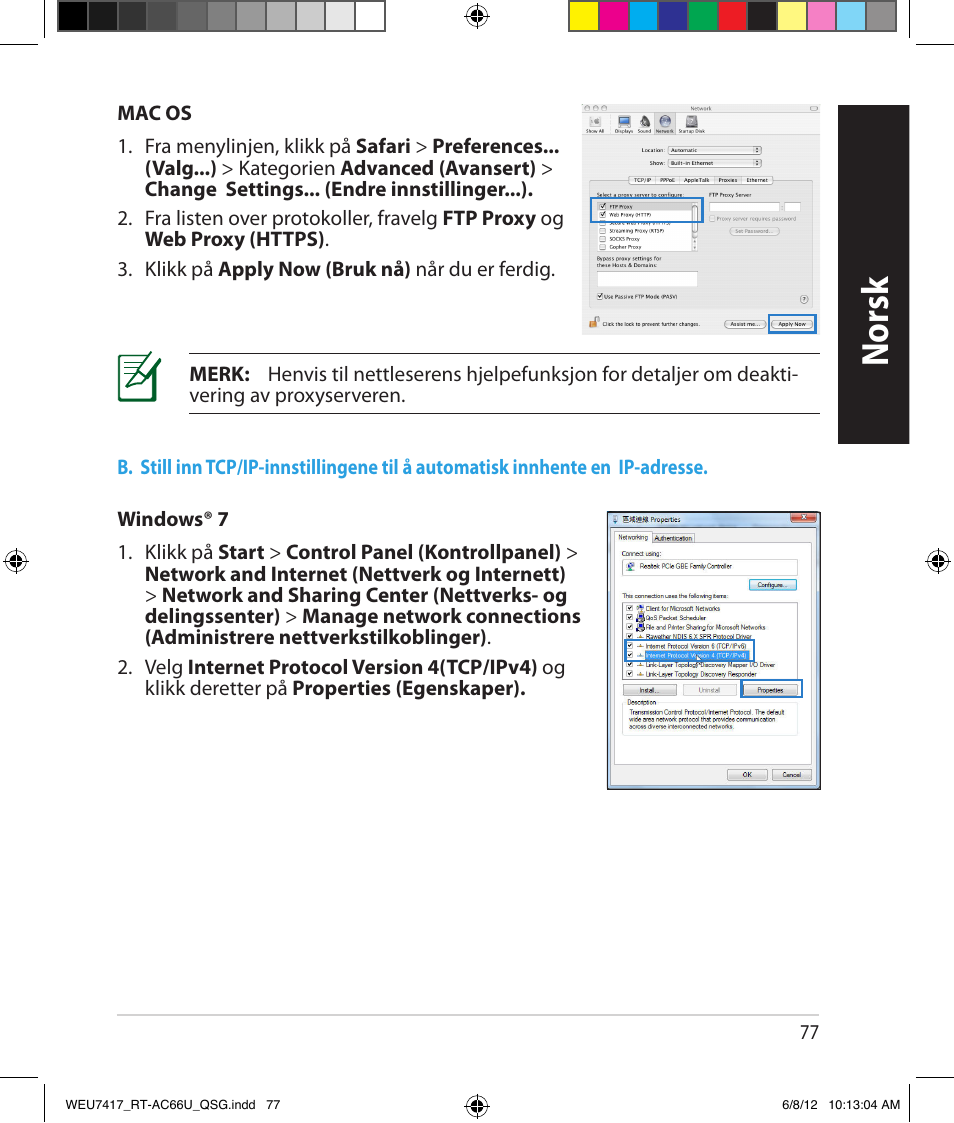 Norsk | Asus RT-AC66U User Manual | Page 77 / 181