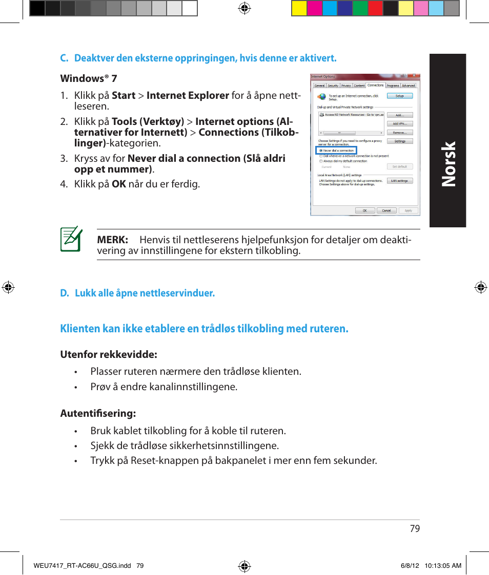 Norsk | Asus RT-AC66U User Manual | Page 79 / 181